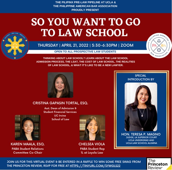 So You Want To Go To Law School – Webinar on April 21, 2022 5:30 p.m.