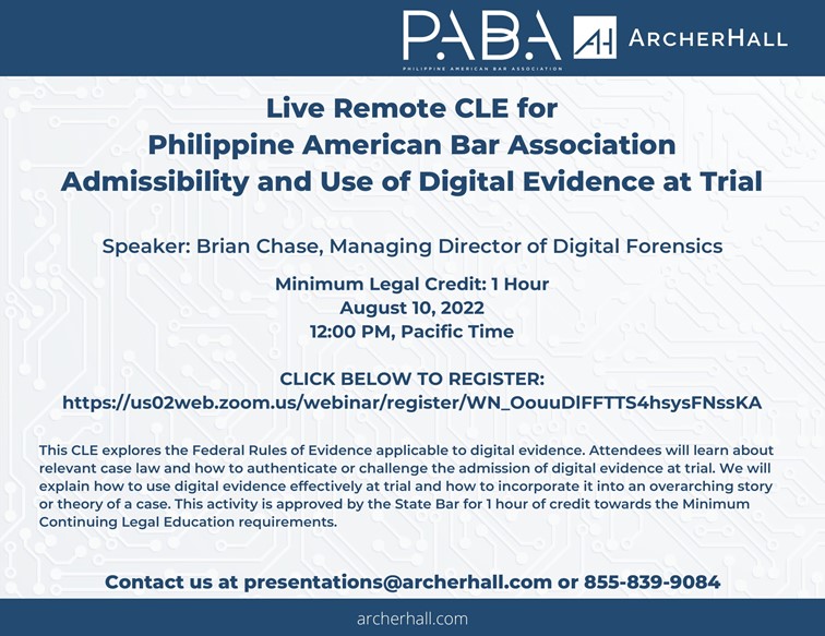 FREE MCLE FOR PABA MEMBERS! August 10, 2022, 12:00 PM P.S.T., Via Zoom