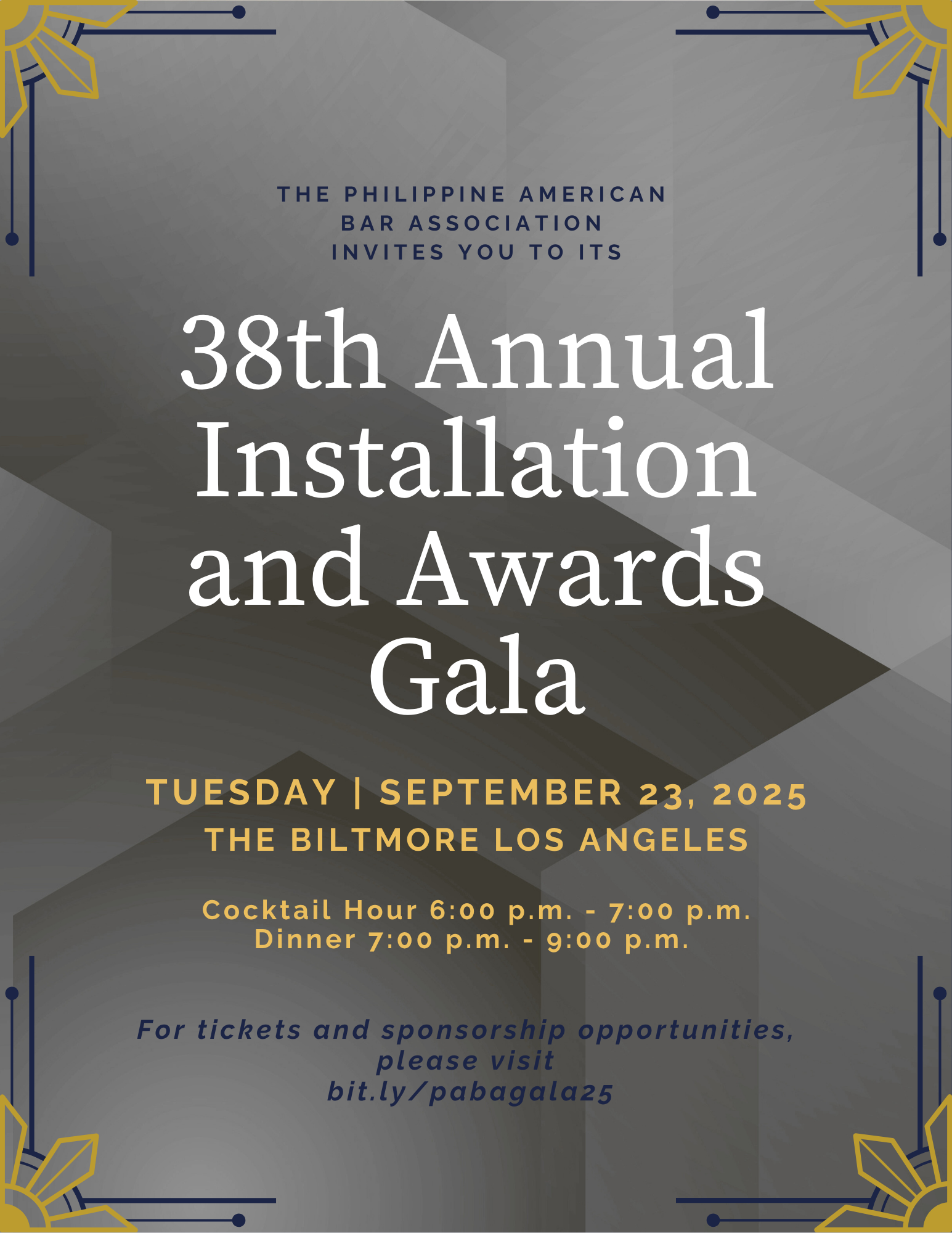 SAVE THE DATE – SEPTEMBER 23, 2025! PABA Presents Its 38th Annual Installation & Awards Gala